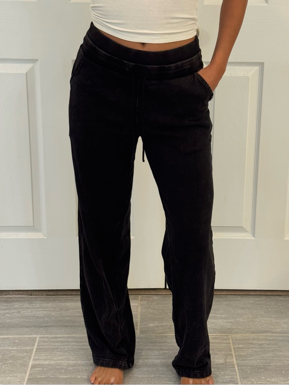 JoyLab High-Rise Black Fleece Pants